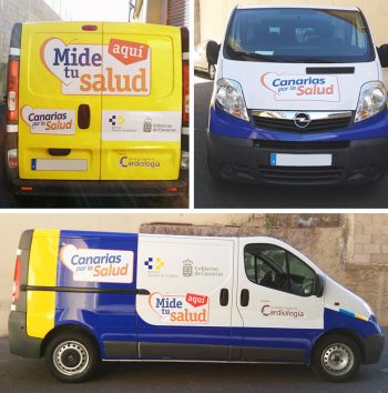Rotulación furgoneta Canarias por la Salud
